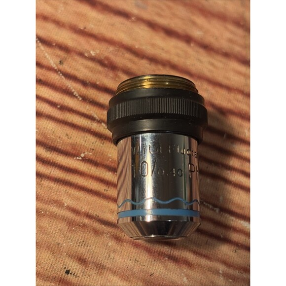 WILD HEERBRUGG 10X PLAN PL FLUOTAR OBJECTIVE MICROSCOPE LENS M20 M11